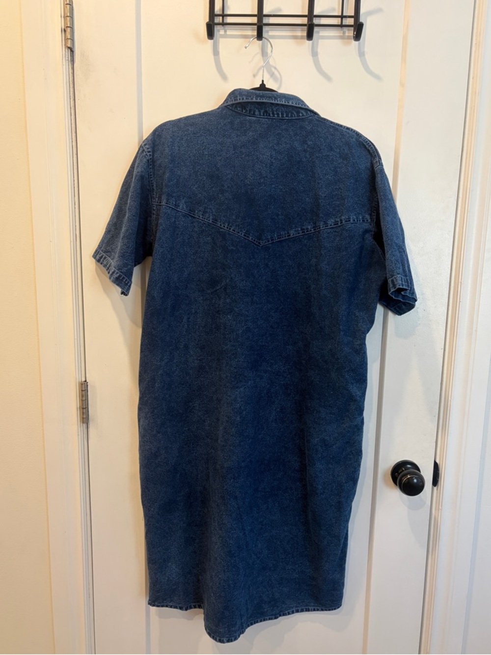 Vintage Dolly Denim Dark Blue Embroidered Denim Midi Dress - Picture 4 of 14